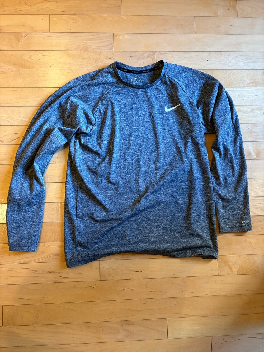 Nike Men's Dri-FIT Long Sleeve Heathered Grey Performance Shirt
